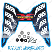 แผ่นยางวางเท้า Zoomer-X ลายรังผึ้งขอบสีฟ้า