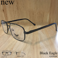 แว่นตา Fashion รุ่น Black Eagle 2025 สีดำ กรอบแว่นตา สำหรับตัดเลนส์  แว่นตา ชาย หญิง ทรงสปอร์ต วัสดุ สแตนเลส Stainless Steel ขาสปริง รับตัดเลนส์