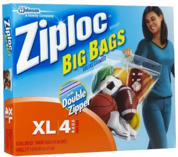 Ziploc Big Bag Double Zipper Jumbo Big Bags, 3 Count