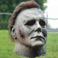 หน้ากากสยองขวัญวันฮาโลวีน 2021 Michael Myers คอสเพลย์ของเล่นหมวกยางสำหรับเด็กและผู้ใหญ่