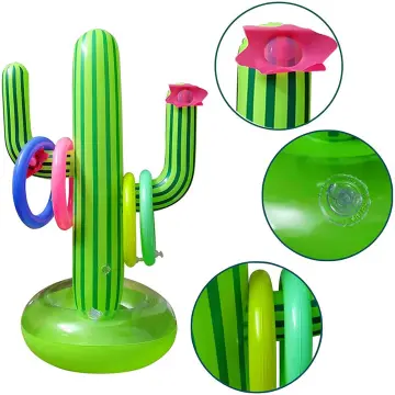 Outdoor Swimming Pool accessories Inflatable Cactus Ring Toss Game Set  Floating Pool Toys Beach Party Supplies Party Bar Travel - Realistic Reborn  Dolls for Sale