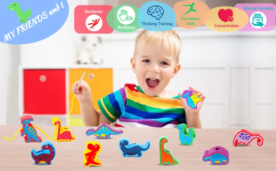 AugToy toddler toys for 2 3 4 5 year old boys girls, dinosaur toys for kids  3-5 5-7, preschool learning educational montessori toys