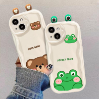 เคสโทรศัพท์สำหรับ Samsung Galaxy A14 A13 5G A21S A22 A23 A04S A04 A04E A02 A11 A10 A02S ผิวหยักลายการ์ตูนมีหู3D TPU นิ่มใสกันกระแทกแฟชั่นปกป้องทุกรูปแบบซิลิโคนลายการ์ตูนฝาหลังน่ารัก