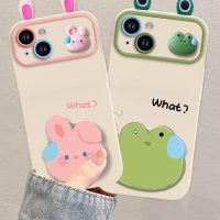 เคสสำหรับ Iphone 14 13 12 11 Pro Max 6S 6 7 8 Plus XS X XR เคสซิลิโคนกันกระแทกลายการ์ตูน3D น่ารักหมีกระต่ายกบหูตุ๊กตาหน้าต่างใหญ่หูตุ๊กตาหมีน่ารักตัวยึดตัวจับป้องกันเต็มรูปแบบ