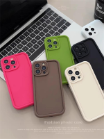 เคสสำหรับ iPhone 11 12 Pro Max 7 8 Plus X XS Max XR เคสมือถือซิลิโคนดีไซน์แฟชั่นบั๊มเปอร์รักสีทึบนิ่มน่ารักเรียบง่าย