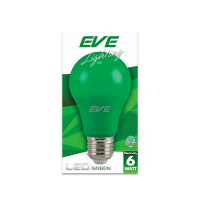 หลอดไฟ LED E27 EVE LIGHTING รุ่น A60 COLOR กำลัง 6 วัตต์ สีเขียว ( ( รับประกันคุณภาพ ) )