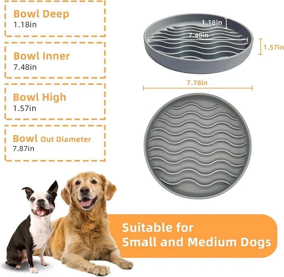 Slow Feeder Dog Bowls Dog Food Bowl Slow Feeder Prevent Choking And  Overeating, Non Slip Dog Slow Eating Bowl For Small And Medium Dogs Puzzle  Pet Fee