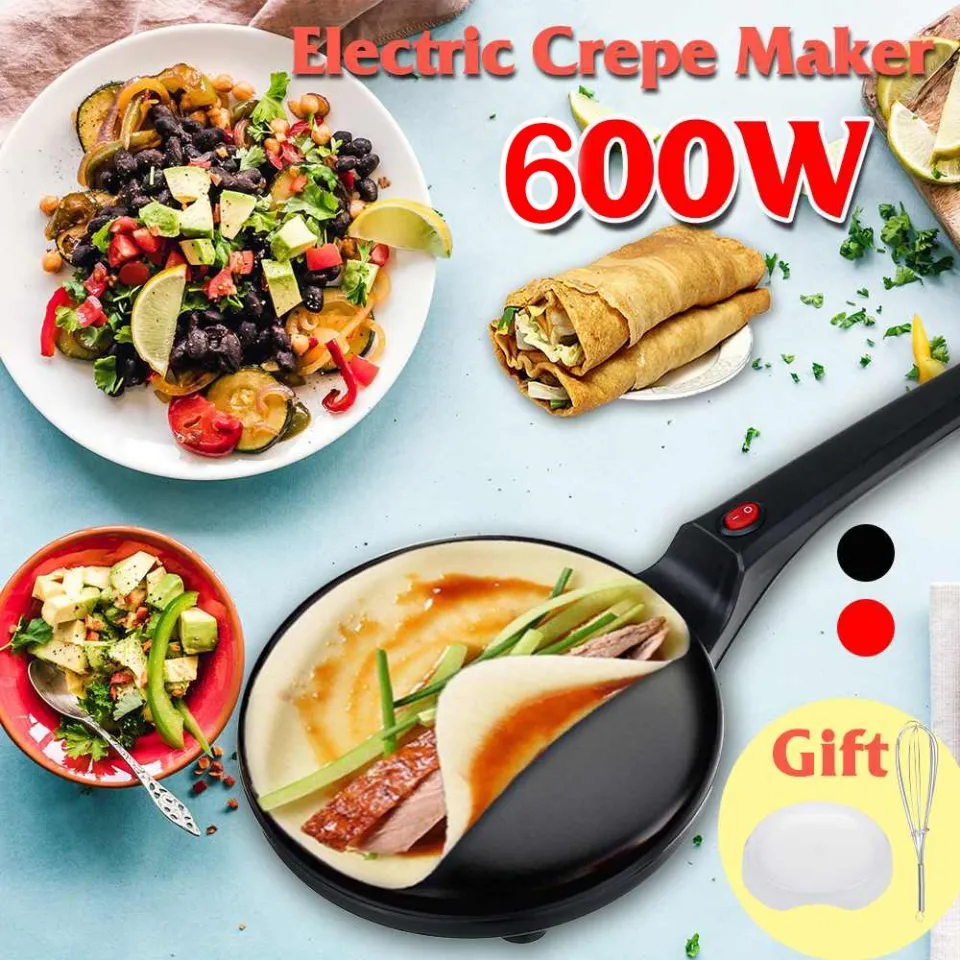 Non-stick Electric Crepe Pizza Maker Pancake Machine Griddle Baking Pan  Cake Machine Kitchen Cooking Tools with Egg Beater 