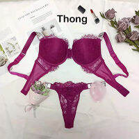 Sexy Secret Lace Rhinestone Bikini Thong Letter LOGO Brand Design Push Up Bra Panty 2 Piece Women Adjustable Underwear Sets