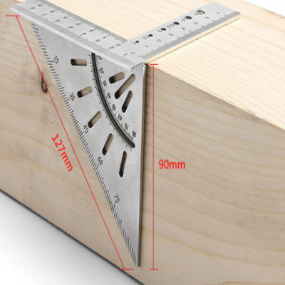 [yusx] ไม้โปรแทรคเตอร์ทรงสี่เหลี่ยมไม้บรรทัดสามเหลี่ยม45/90องศาสแตนเลสสตีลสูงแม่นยำเครื่องมือวัดไม้บรรทัดช่างไม้