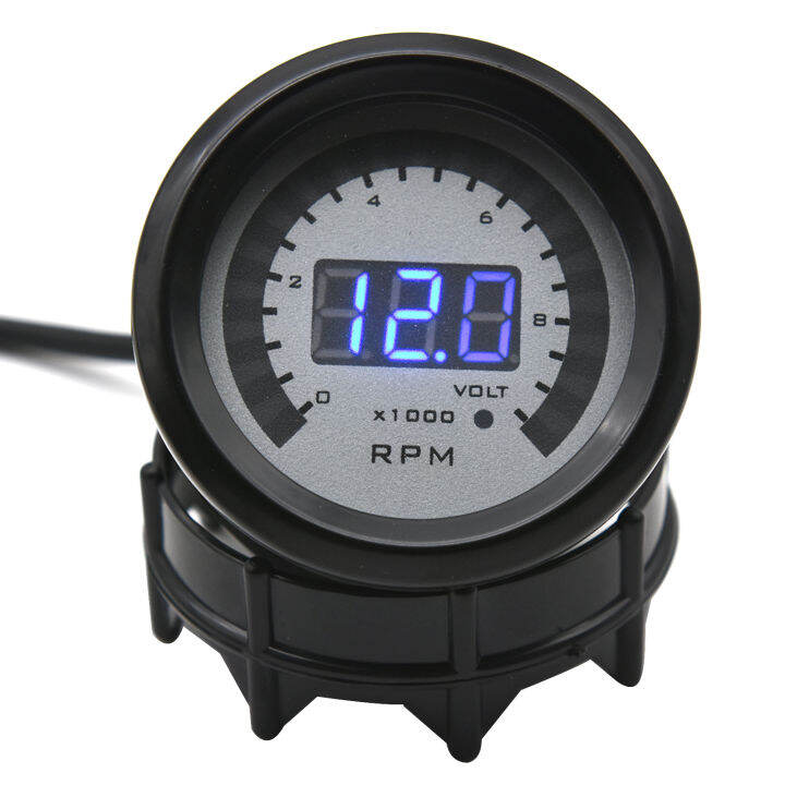 2 in 1 Car Digital Tachometer + Voltmeter 52MM Gauge for 10000 RPM