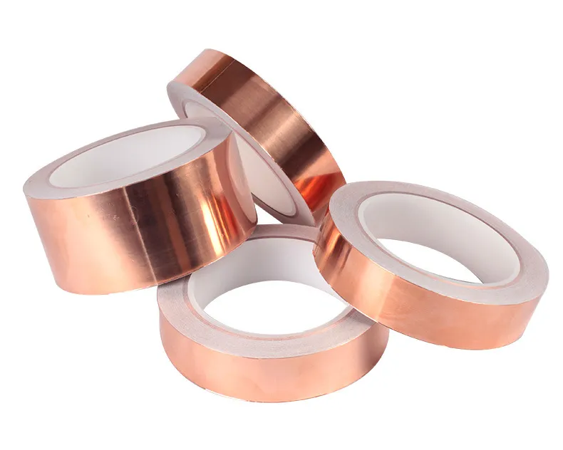 20 Meters Single Side Conductive Copper Foil Tape Strip Adhesive EMI  Shielding Heat Resist Tape