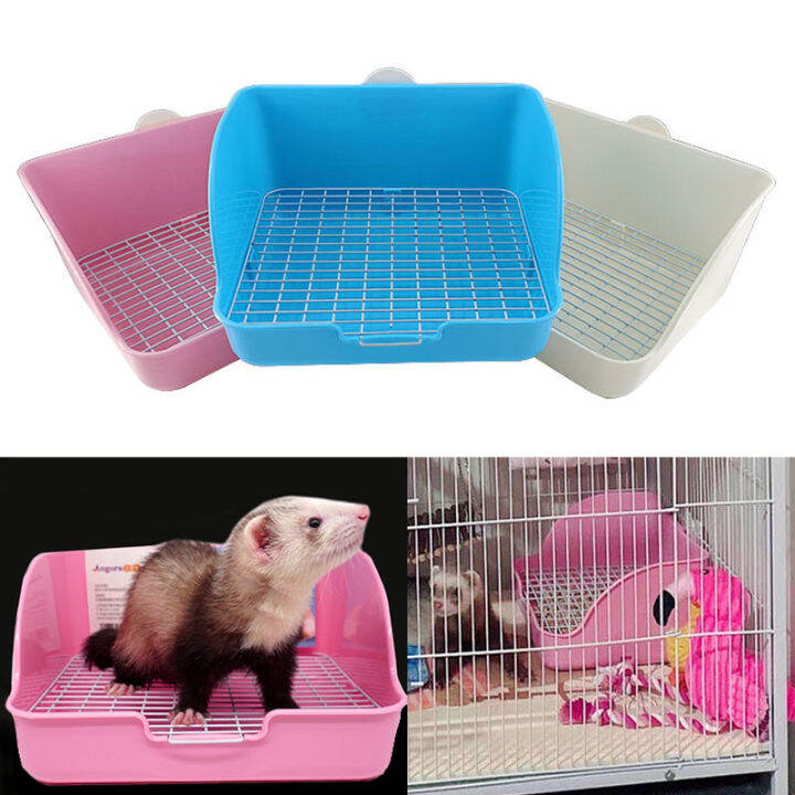 [Bel3]Pet Toilet In Cage Corner Rabbit Litter Tray Ferrets Guinea Pig Robot Small Animal Cat