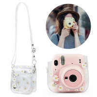 【 Shishi14】สำหรับ Instax Mini 11/9/8กล้องถ่ายภาพโปร่งใสเคสป้องกันกระเป๋าใส่โน๊ตบุ๊คแบบพกพา PVC อุปกรณ์สวมครอบพร้อมสายคล้องไหล่