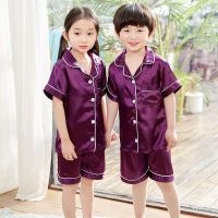 Children Silk Pajamas Summer Pajamas For Girls Kids Pyjamas Softy Boys Sleepwear Baby Clothing Kids Pajama Set