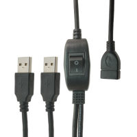 [BFDE]ตัวแยก USB 2.0, USB Y Cable 2 Male To 1 Female Dual Hub อะแดปเตอร์สายไฟพ่วงสำหรับเครื่องพิมพ์2 M