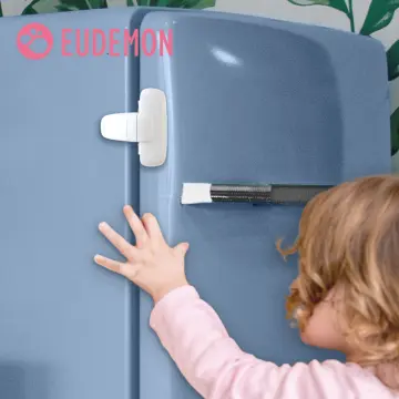 2PCS Refrigerator Lock Fridge Freezer Door Lock Catch Toddler Kids Child  Cabinet Locks-White