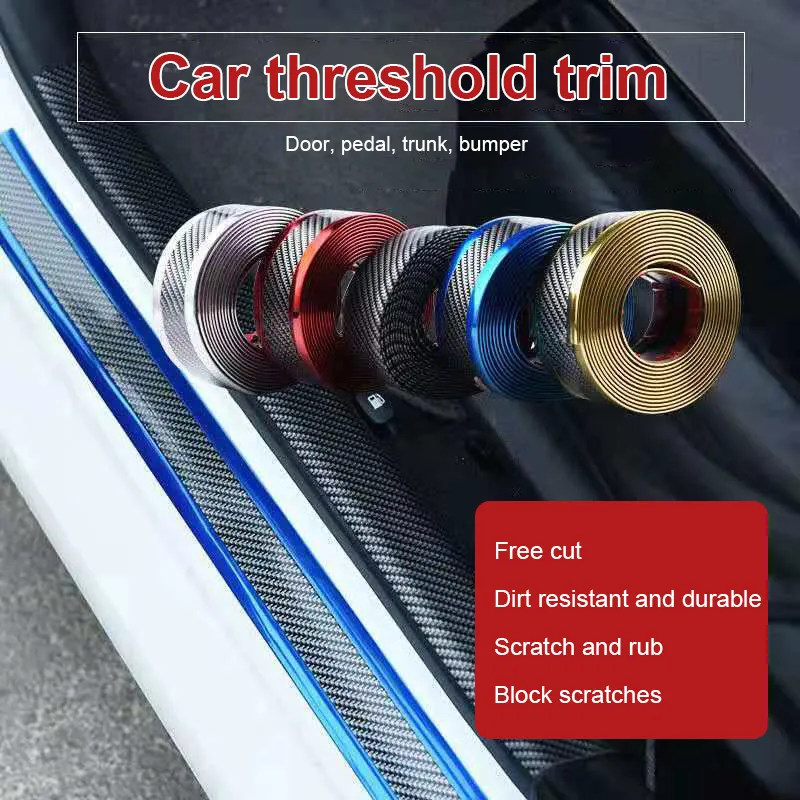 1M Car Body Door Sill Scuff Plate Pedal Protector Strip Sticker Trim  Accessories