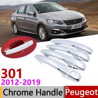 【qjus
】สำหรับ Peugeot 301 2012 ~ 2019ประตูด้านนอกโครเมี่ยมฝาครอบที่จับชุดตกแต่งสติ๊กเกอร์ตกแต่งรถยนต์2013 2014 2015 2016 2017 2018