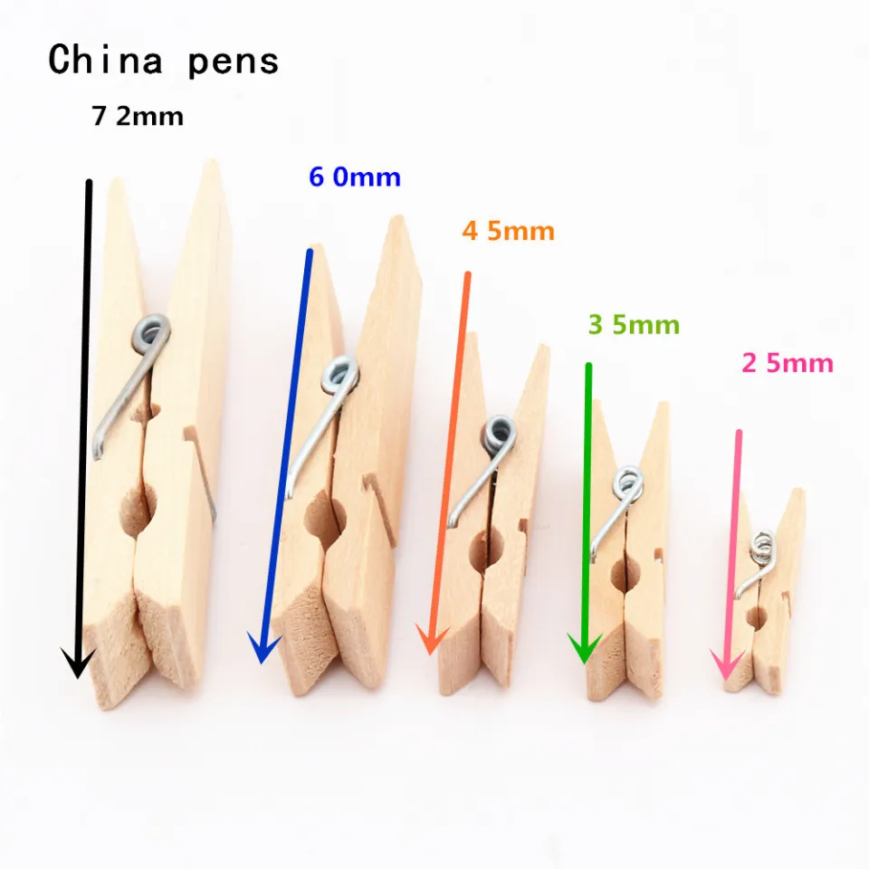 Wooden Clips 2.5mm 3.5mm 4.5mm 6.0mm 7.2mm Photo Clips Clothespin Craft  Decoration Clips School Office clips