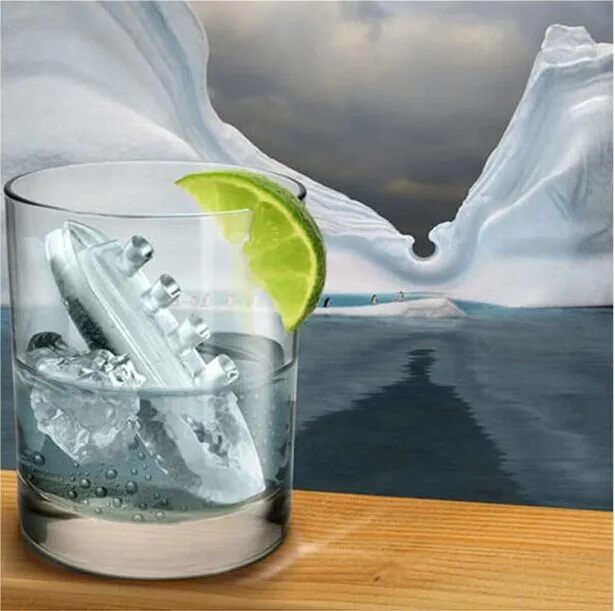 Creative Romance Fun Titanic Cocktails Silicone Mold Ice Cube Tray  Chocolate Fondant Mould diy Bar Party