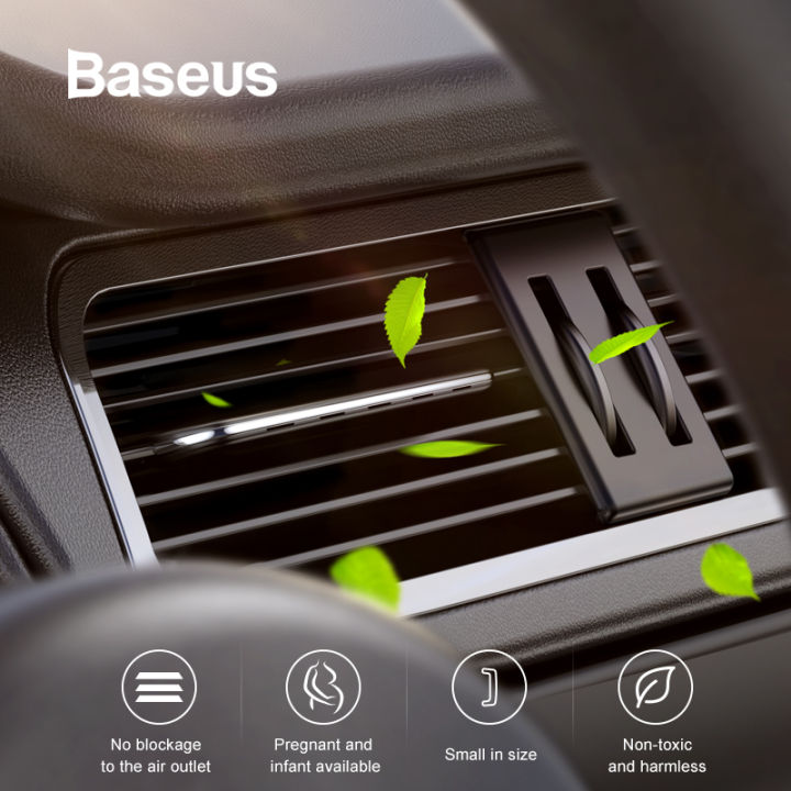 baseus-น้ำหอมน้ำหอมปรับอากาศในรถยนต์2ชิ้นสำหรับแอร์รถยนต์อัตโนมัติระบายสเปรย์ปรับอากาศก้อนหอมกระจายคลิปปรับอากาศ