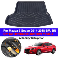 【JUMA】 สำหรับ Mazda 3รถเก๋ง,สำหรับ Mazda3 2014 2015 2016 2017 2018เสื่อฝาหน้าฝาหลังกระโปรงรถแผ่นรองเท้าในรถที่รองเท้าเครื่องป้องกันพรมเสื่อแผ่นปูพื้น