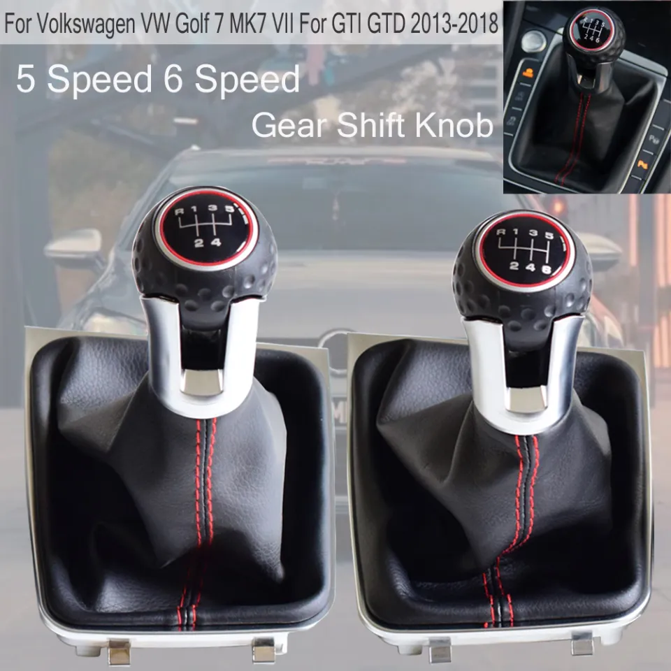 DT】 hot 5 Speed Gear Shift Knob Stick Head w/Gaiter Boot Cover
