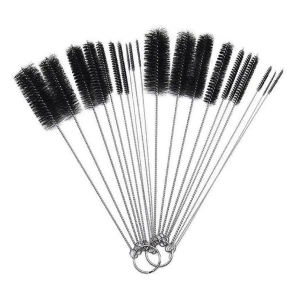 1PC Nylon Straw Brush Cleaner Bottle Tube Pipe Small Long Cup Kitchen Bath  Home Cleaning 10Pcs