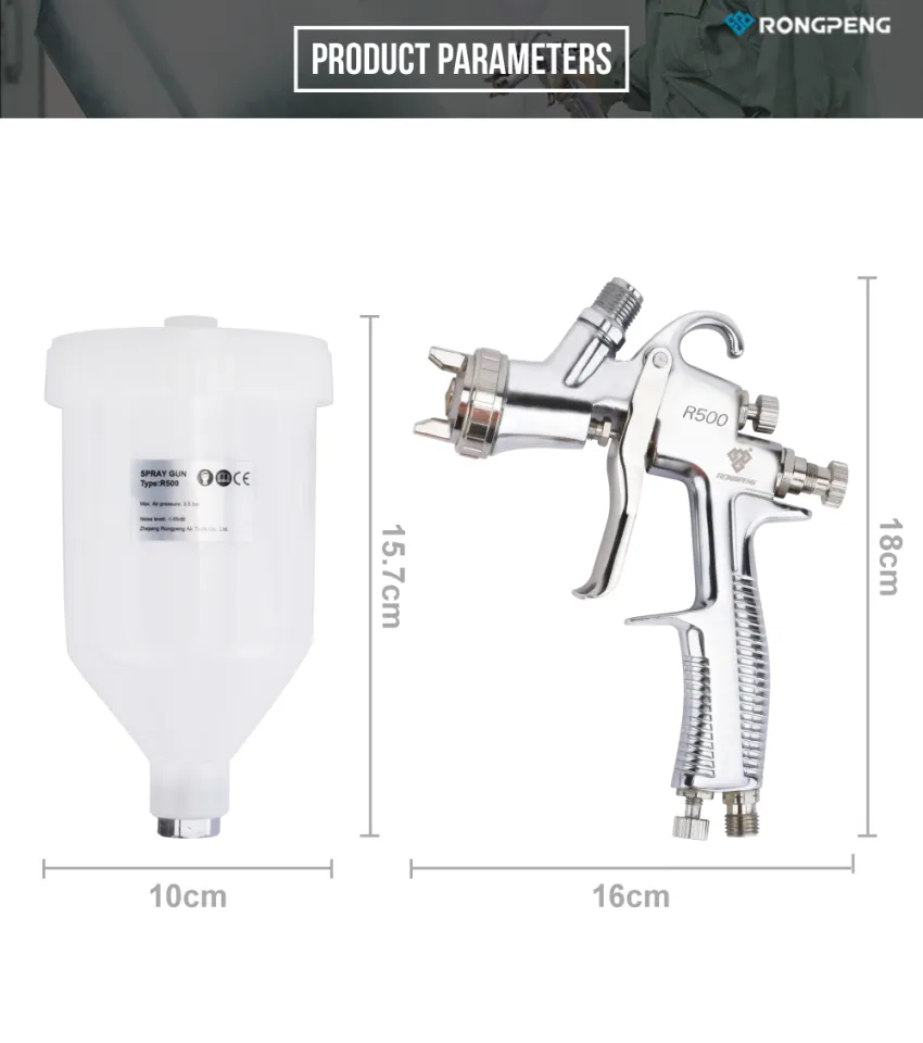  LVLP Spray Gun R500 with 1.3/1.5/1.7/2.0mm Nozzles,Air  Regulator and 5 pcs Paint Filters,Automotive Air Paint Sprayer Gun for  Painting Car,Furniture and Surface Painting : Automotive