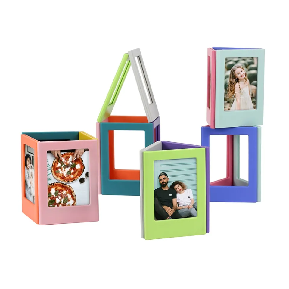 5Pcs 3Inch Magnetic Photo Frame DIY Assembly Picture Holder Decor