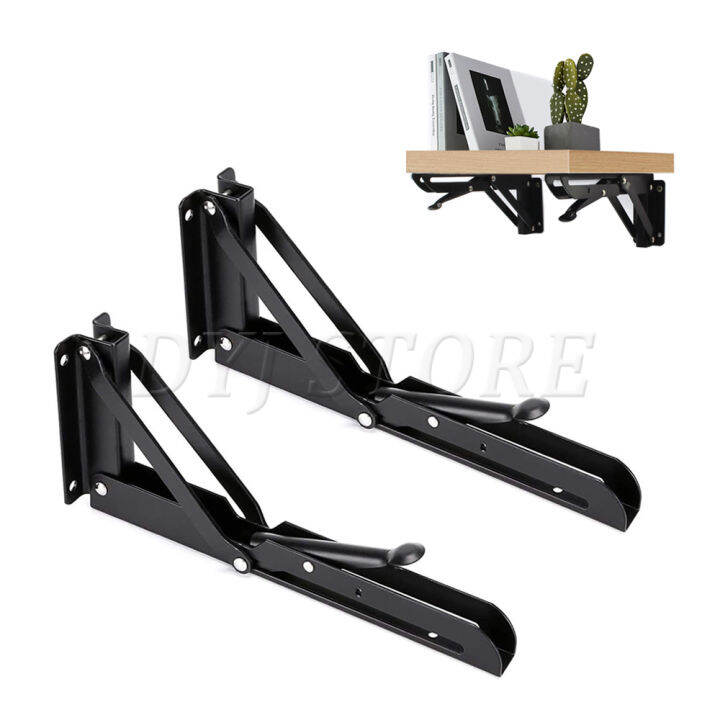 2Pack Folding Shelf Brackets, Wall Mounted Folding Table Hinge, Saves