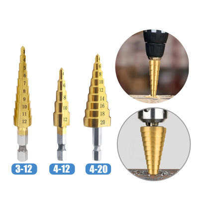 [yusx] 3ชิ้น HSS ร่องตรงขั้นตอนการเจาะกรวย Countersink หัวเจาะไททาเนียมชุดบิตที่เจาะรูโลหะไม้เครื่องมือสว่านเจาะสำหรับงานไม้