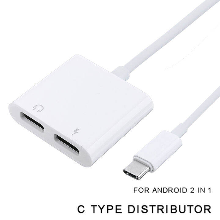 Adaptateur Double USB-C Vers Jack 3.5mm - 2 En 1 Pour écouter Et Charger Ton Android