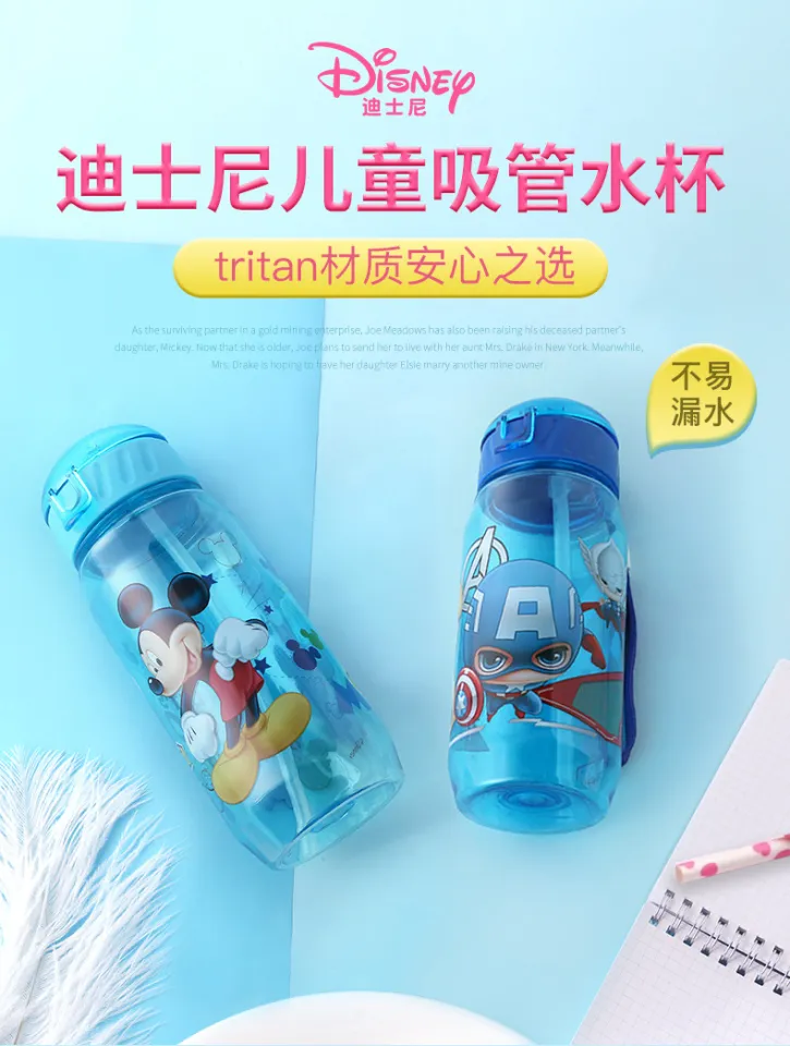 Disney Cup Cartoon Mickey Minnie Mouse Water Cups With straw Boys Girls  Student Outdoor Drinking Water