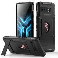 [RFDS]เกราะเคสสำหรับอัสซุส ROG Phone 3เคสแอร์ทริกเกอร์เข้ากันได้กับขาตั้งและปลั๊กกันฝุ่นเกรดป้องกันการตก