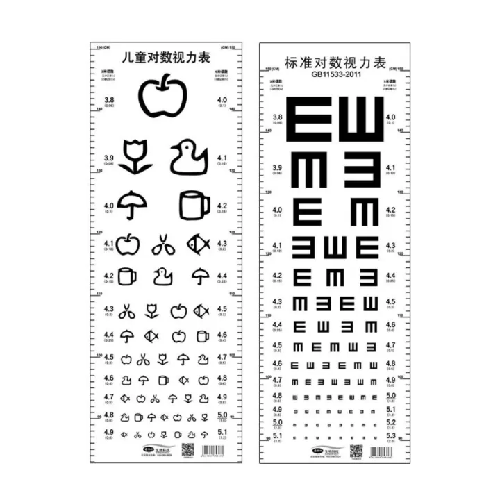 Waterproof Snellen Eye Chart Standard Visual Acuity Chart with Height