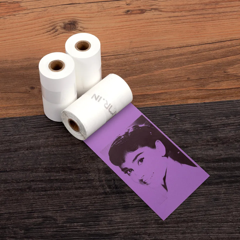 Thermal Paper Phomemo Printable Sticker Self Adhesive Photo Paper Roll for  Phomemo M02/M02S/M02Pro Mini Portable Printer Labels