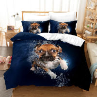 Dropshipping SINGLE only 1 Pillowcase Bedding For Boys Duvet Cover Set Bedding Dog N51 Animal Cartoon Christmas Single size