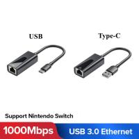 【 Shishi14】1000 Mpbs USB-C ในการ RJ45สายแลนอุปกรณ์แปลงสัญญานประเภท C เพื่อ Rj45การ์ดเน็ตเวิร์คสำหรับ MacBook PC Windows สวิตช์ Nintendo