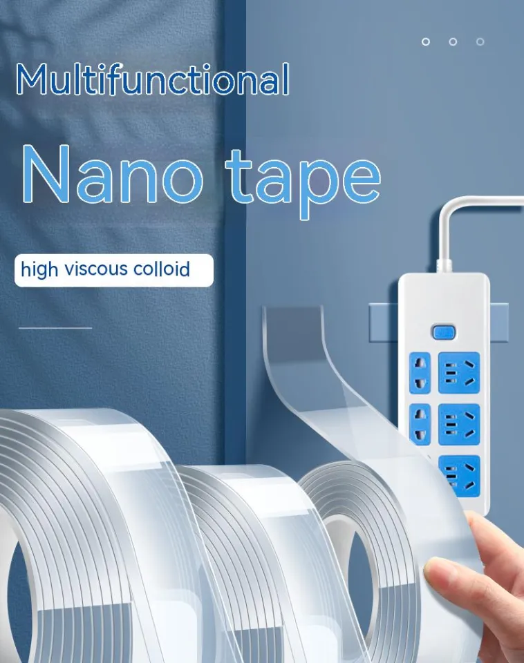1/2/3/5M Nano Tape Double Sided Tape Transparent Reusable Waterproof  Adhesive Tapes Cleanable Kitchen