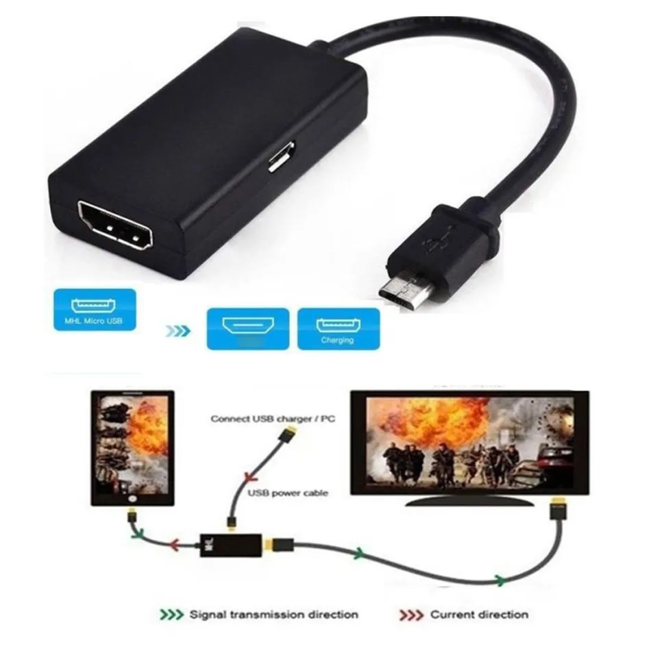 Micro USB 2.0 MHL To HDMI compatible Cable HD 1080P For Android