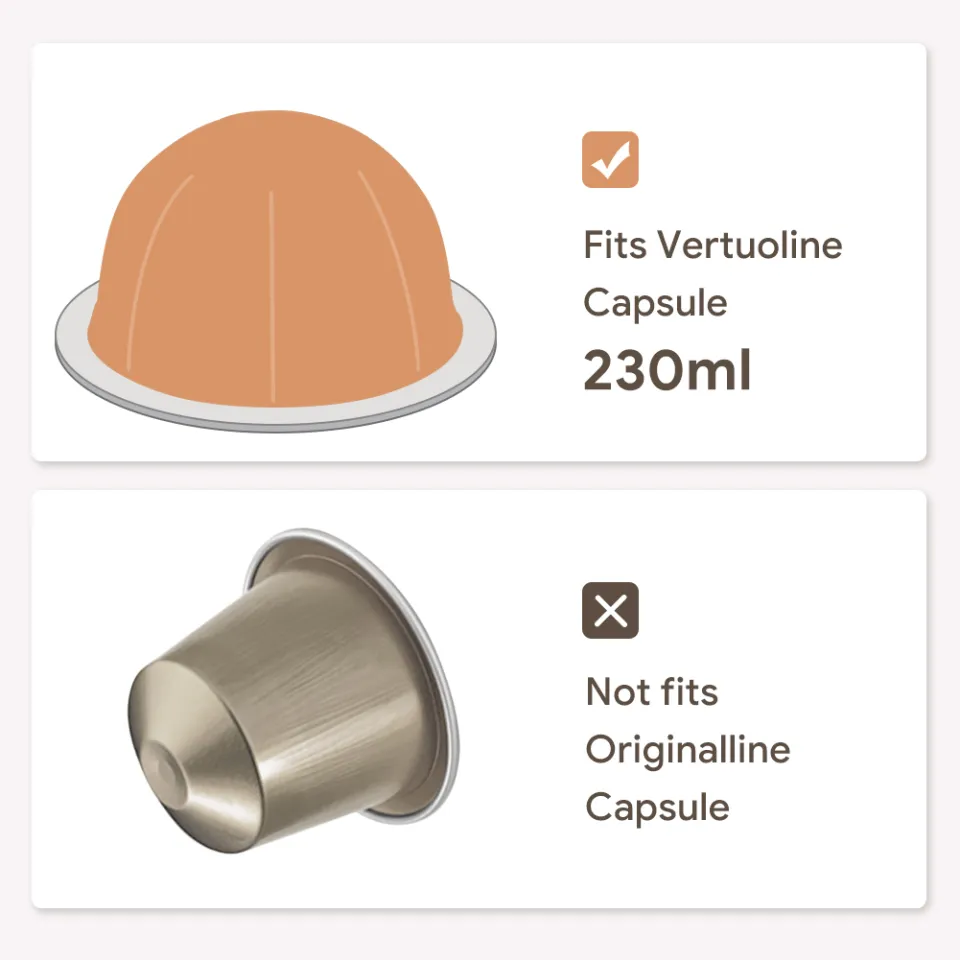 Reusable Vertuo Coffee Capsule Pods 80/150/230ml For Nespresso Vertuoline  Next