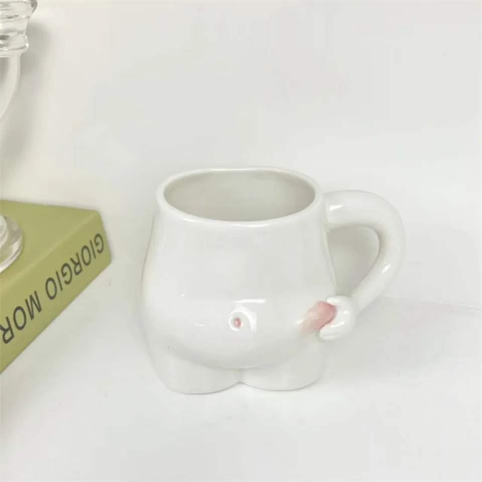 Kawaii Ceramic Mug Cute Coffee Cup Milk Tea Water Cups Creative Pinch Belly  Cup Mug Gift