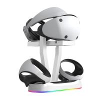 [BFDE]ฐานระบบชาร์จแม่เหล็กสำหรับ VR2 PS พร้อมแท่นชาร์จเกมไฟ RGB สำหรับชั้นจัดเก็บแว่น VR ที่มีอินเตอร์เฟซแม่เหล็ก