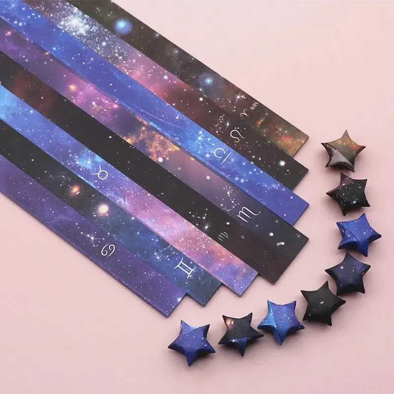 540 Sheets Cartoon Origami Stars Paper Strips Lucky Colorful Star