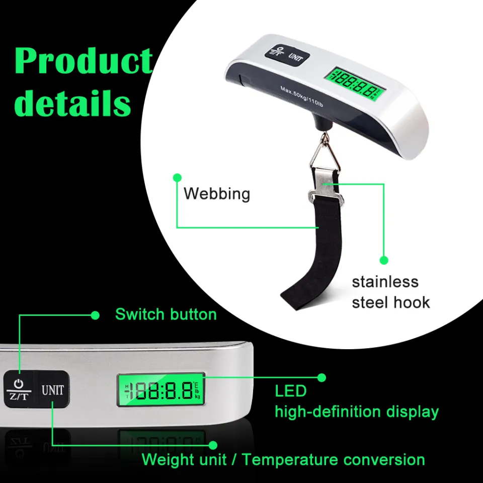 50KG/10g Portable Digital Luggage Weight Scale LCD Display Pocket