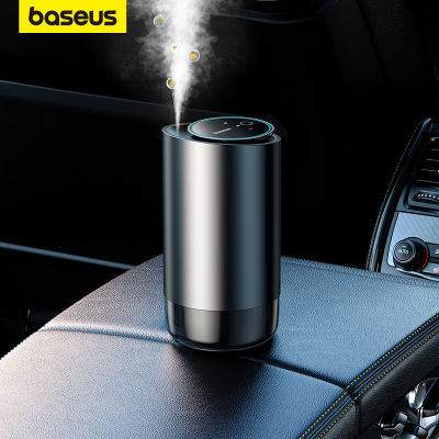 เครื่องกระจายน้ำหอม Baseus สำหรับรถยนต์น้ำหอมปรับอากาศในรถยนต์แบบสองช่องที่วางแก้วควบคุมแอพนำสมัยตัวกระจายน้ำหอมรถยนต์แบบละออง