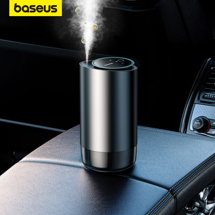 เครื่องกระจายน้ำหอม-baseus-สำหรับรถยนต์น้ำหอมปรับอากาศในรถยนต์แบบสองช่องที่วางแก้วควบคุมแอพนำสมัยตัวกระจายน้ำหอมรถยนต์แบบละออง