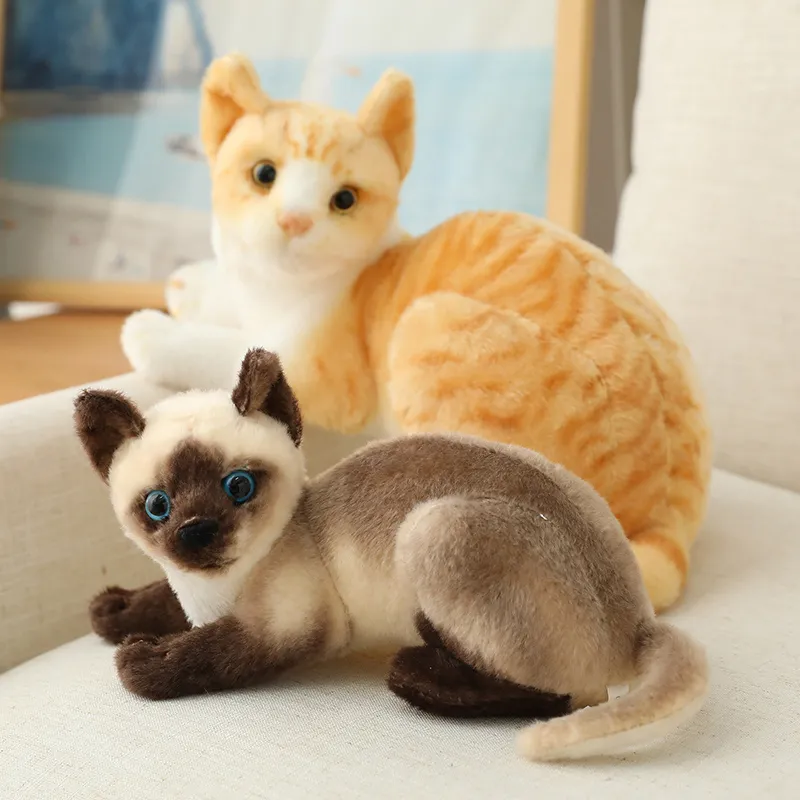 CC】26cm Real-life Cute Plush Cat Doll Soft Stuffed Animal Plush ...